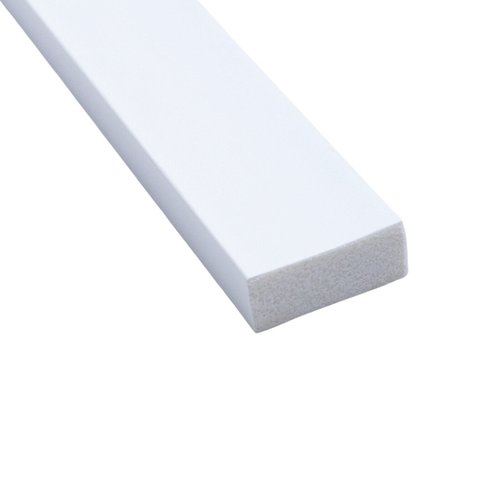 Rodameio de Poliestireno Liso 3CMX12MM 2,4m Branco Graddus