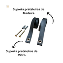 Ver imagem 4 de Par de Alças Tiras Couro Sintético Preta para Prateleiras.