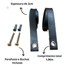 Ver imagem 3 de Par de Alças Tiras Couro Sintético Preta para Prateleiras.