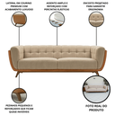 Ver imagem 7 de Sofá 2 Lugares 180cm Retrô Pés de Madeira Luxo Premium Estofado em Bouclé e Courino Sala e Recepção