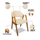 Ver imagem 3 de Cadeira Sala de Jantar em Madeira Kit 4 Yara Suede Bege D03 - D’Rossi