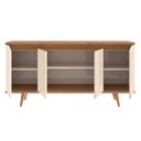 Ver imagem 3 de Buffet London Cromo Moderno 4 Portas MDF MDP 160cm Off White Noce