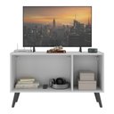Ver imagem 4 de Rack Retrô para Tv até 32 Polegadas com 3 Portas Multimóveis Mp1067 Branco/preto