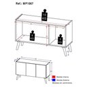 Ver imagem 3 de Rack Retrô para Tv até 32 Polegadas com 3 Portas Multimóveis Mp1067 Branco/preto