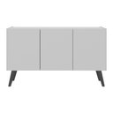 Ver imagem 5 de Rack Retrô para Tv até 32 Polegadas com 3 Portas Multimóveis Mp1067 Branco/preto