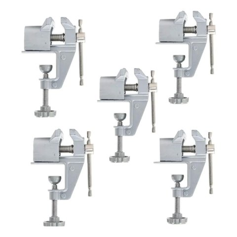 Kit 5 Morsas de Bancada Fixa Ajustável Torno Mini 40mm