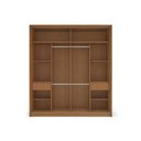 Ver imagem 3 de Guarda Roupa 2 Portas de Correr (1 C/ Espelho) e 2 Gavetas Valência Branco/creme - Politorno