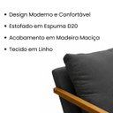 Ver imagem 4 de Poltrona Mona Pés de Madeira Linho Sala Escritorio Decoração:cinza Escuro