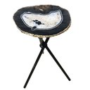 Ver imagem 7 de Mesa Lateral Pedras Ágatas Tingidas com Bordas Douradas