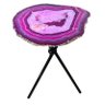 Mesa Lateral Pedras Ágatas Tingidas com Bordas Douradas - 6