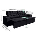 Ver imagem 5 de Sofá 4 Lugares América 252cm Preto Retrátil, Reclinável, Tecnologia Carregamento 3 portas USB