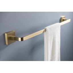 Toalheiro de Banho Dourado Fosco Quadrado Barra Simples em Aço Inox - 4