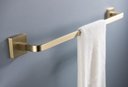 Ver imagem 4 de Toalheiro de Banho Dourado Fosco Quadrado Barra Simples em Aço Inox