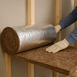 Manta Lã de Rocha Aluminizado 8000 X 1200 X 25 Mm - 32kg/m3 - 1 Unidade 9,6m2 - 2