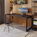 Ver imagem 7 de Escrivaninha Mesa Escritório Yon Presidente 190x70x75 190cm Industrial Terracota