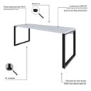 Ver imagem 6 de Escrivaninha Mesa Escritório Yon Presidente 190x70x75 190cm Industrial Branco