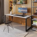 Ver imagem 7 de Escrivaninha Mesa Escritório Yon Presidente 190x70x75 190cm Industrial Branco