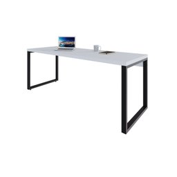 Escrivaninha Mesa Escritório Yon Presidente 190x70x75 190cm Industrial Branco - 4