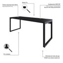 Ver imagem 7 de Escrivaninha Mesa Escritório Yon Presidente 190x70x75 190cm Industrial Preto