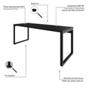 Ver imagem 4 de Escrivaninha Mesa Escritório Yon Presidente 190x70x75 190cm Industrial Preto