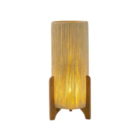 Luminária de Chão Milão em Sisal Natural Tripé de Madeira