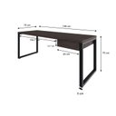 Ver imagem 3 de Escrivaninha Mesa Escritório Yon Presidente com 190x70x75 1 Gaveta 190cm Industrial Terracota