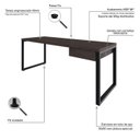 Ver imagem 5 de Escrivaninha Mesa Escritório Yon Presidente com 190x70x75 1 Gaveta 190cm Industrial Terracota