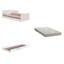 Ver imagem 2 de Cama Infantil com Colchão 0,88 x 1,88 Incluso Cor Branco com Rosa com Cama Auxiliar