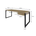 Ver imagem 3 de Escrivaninha Mesa Escritório Yon Presidente com 190x70x75 1 Gaveta 190cm Industrial Vermont Marrom