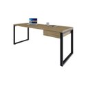 Ver imagem 4 de Escrivaninha Mesa Escritório Yon Presidente com 190x70x75 1 Gaveta 190cm Industrial Vermont Marrom