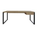 Ver imagem 2 de Escrivaninha Mesa Escritório Yon Presidente com 190x70x75 1 Gaveta 190cm Industrial Vermont Marrom