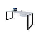 Ver imagem 4 de Escrivaninha Mesa Escritório Yon Presidente com 190x70x75 1 Gaveta 190cm Industrial Branco