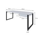 Ver imagem 3 de Escrivaninha Mesa Escritório Yon Presidente com 190x70x75 1 Gaveta 190cm Industrial Branco