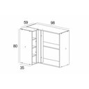 Ver imagem 2 de Armário Cozinha Canto Reto Vibra T652 C/ 1 Porta 98cm Canela/grafite Lacca - Kappesberg
