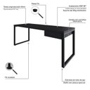 Ver imagem 5 de Escrivaninha Mesa Escritório Yon Presidente com 1 Gaveta 190x70x75