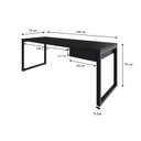 Ver imagem 3 de Escrivaninha Mesa Escritório Yon Presidente com 190x70x75 1 Gaveta 190cm Industrial Preto