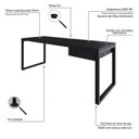Ver imagem 5 de Escrivaninha Mesa Escritório Yon Presidente com 190x70x75 1 Gaveta 190cm Industrial Preto