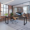 Ver imagem 1 de Escrivaninha Mesa Escritório em L Yon Presidente 190x70x75