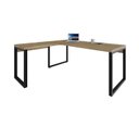 Ver imagem 4 de Escrivaninha Mesa Escritório em L Yon Presidente 190x70x75 190cm Industrial Vermont e Preto Marrom