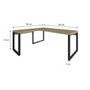 Ver imagem 3 de Escrivaninha Mesa Escritório em L Yon Presidente 190x70x75 190cm Industrial Vermont e Preto Marrom