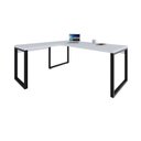 Ver imagem 4 de Escrivaninha Mesa Escritório em L Yon Presidente 190x70x75 190cm Industrial Branco e Preto