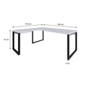 Ver imagem 3 de Escrivaninha Mesa Escritório em L Yon Presidente 190x70x75 190cm Industrial Branco e Preto