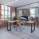 Ver imagem 1 de Escrivaninha Mesa Escritório em L Yon Presidente 190x70x75