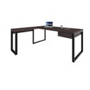 Ver imagem 4 de Escrivaninha Mesa Escritório em L Yon Presidente com 190x70x75 1 Gaveta 190cm Industrial Terracota e Preto Marrom