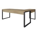 Ver imagem 6 de Escrivaninha Mesa Escritório em L Yon Presidente com 190x70x75 1 Gaveta 190cm Industrial Vermont e Preto Marrom