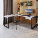 Ver imagem 7 de Escrivaninha Mesa Escritório em L Yon Presidente com 1 Gaveta 190x70x75