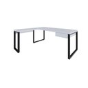 Ver imagem 2 de Escrivaninha Mesa Escritório em L Yon Presidente com 190x70x75 1 Gaveta 190cm Industrial Branco e Preto