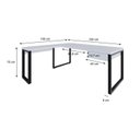 Ver imagem 3 de Escrivaninha Mesa Escritório em L Yon Presidente com 190x70x75 1 Gaveta 190cm Industrial Branco e Preto