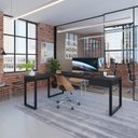 Ver imagem 1 de Escrivaninha Mesa Escritório em L Yon Presidente com 1 Gaveta 190x70x75