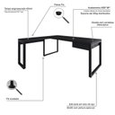 Ver imagem 5 de Escrivaninha Mesa Escritório em L Yon Presidente com 1 Gaveta 190x70x75